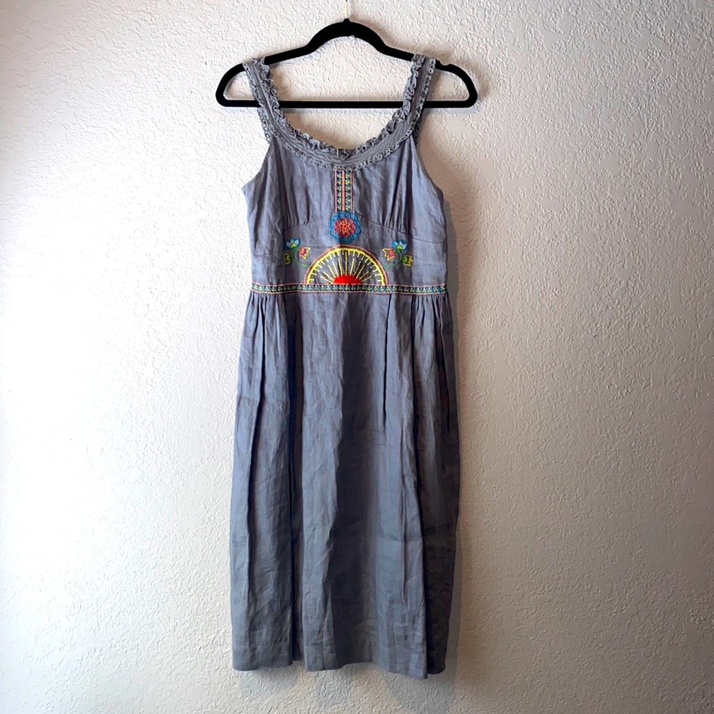 Johnny Was Sleeveless Embroidered Dress